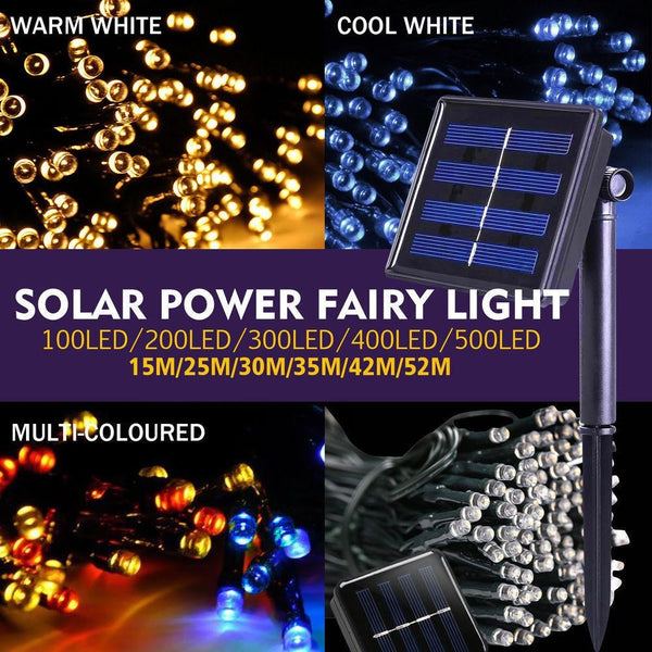 25M 200LED String Solar Powered Fairy Lights Garden Christmas Decor Warm White Deals499