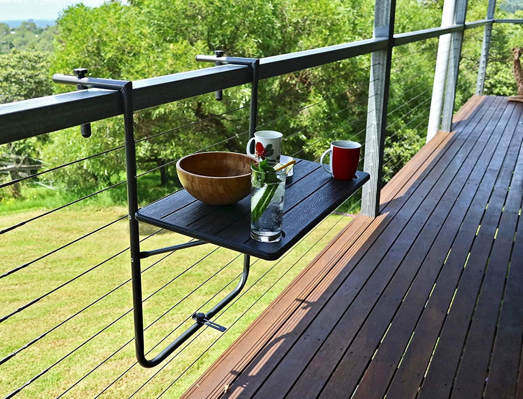 CARLA HOME Shelf Wood Grain Finish Balcony Table Deals499