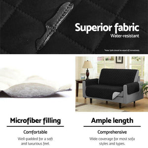 Couch Covers Protector Slipcovers 2 Seater Reversible Black/Red Deals499