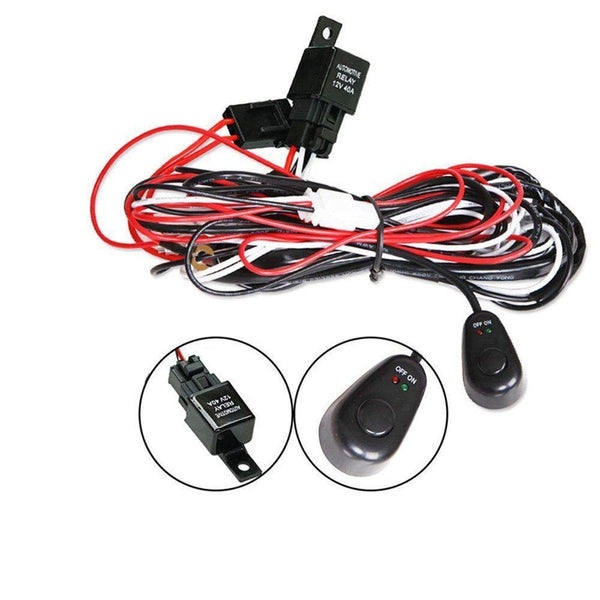 2way LED Universal Driving light Wiring Loom Harness 12V 24V 40A Relay Switch Deals499