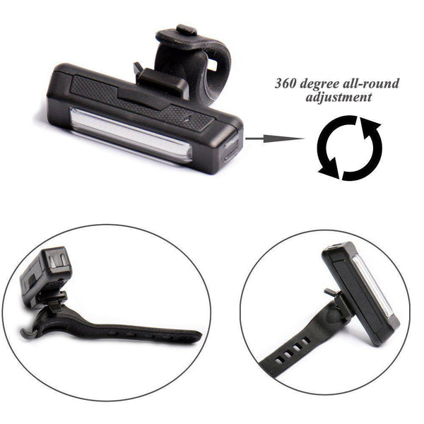 Set USB Rechargeable LED Bike Front Light headlight lamp Bar rear Tail Wide Beam Deals499