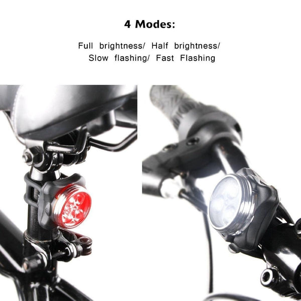 Waterproof Bicycle Bike Lights Front Rear Tail Light Lamp USB Rechargeable IPX4 Deals499
