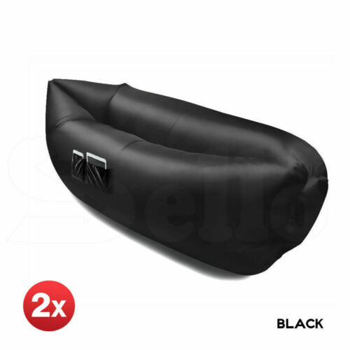 Inflatable Swimming Pool Air Bag Sofa Lounge Sleeping Bags Bed Beach Couch Black Deals499