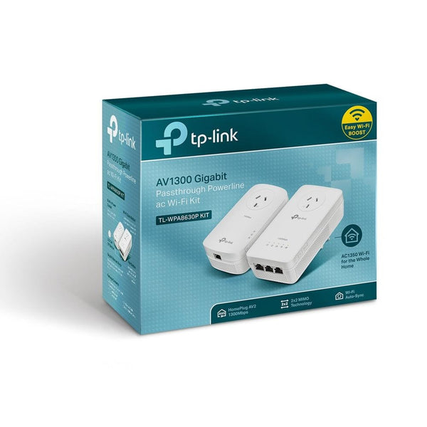 TP-Link AV1200 Wi-Fi Passthrough HomePlug Range Extender Powerline with 3x1Gbps LAN TL-WPA8630P-KIT Deals499
