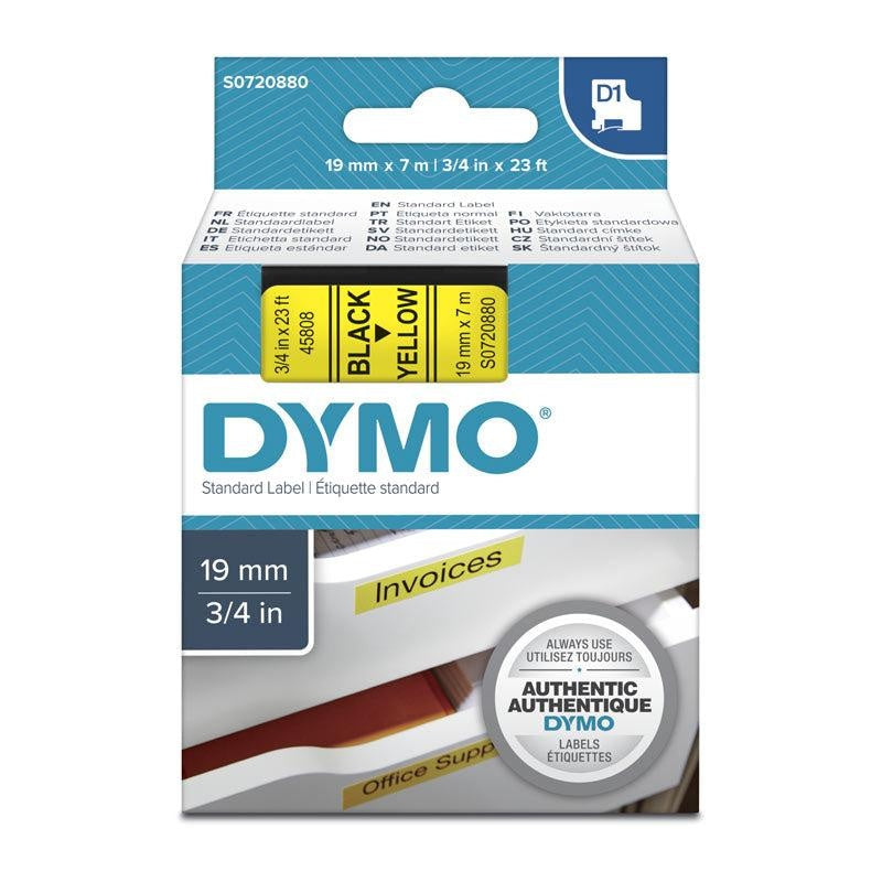 DYMO Black on Yellow 19mmx7m Tape DYMO