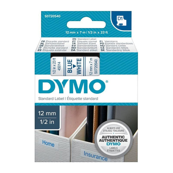 DYMO Blue on White 12mmx7m Tape DYMO