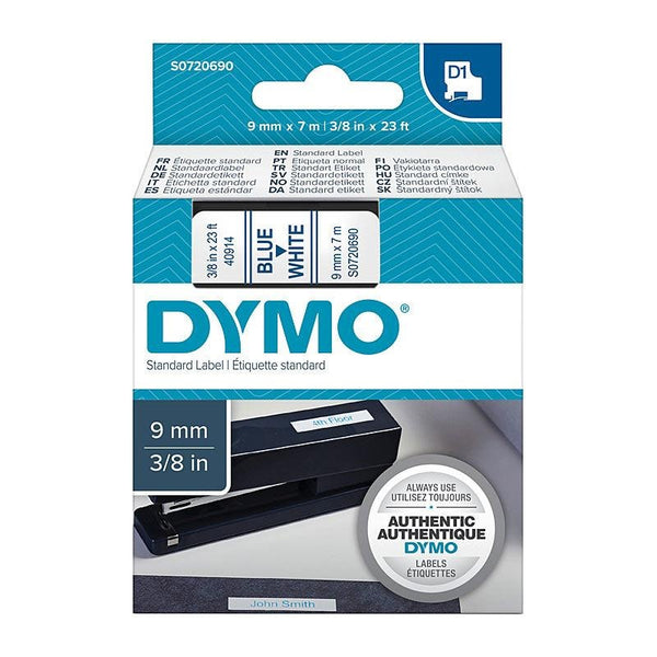DYMO Blue on White 9mm x7m Tape DYMO