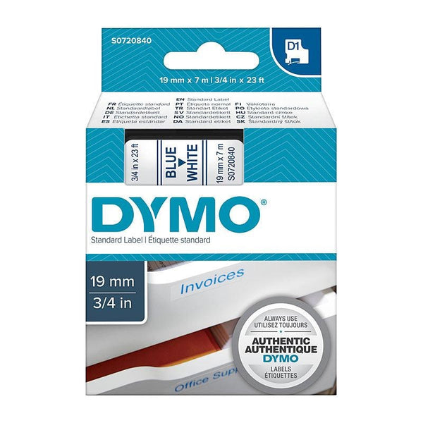 DYMO Blue on White 19mmx7m Tape DYMO
