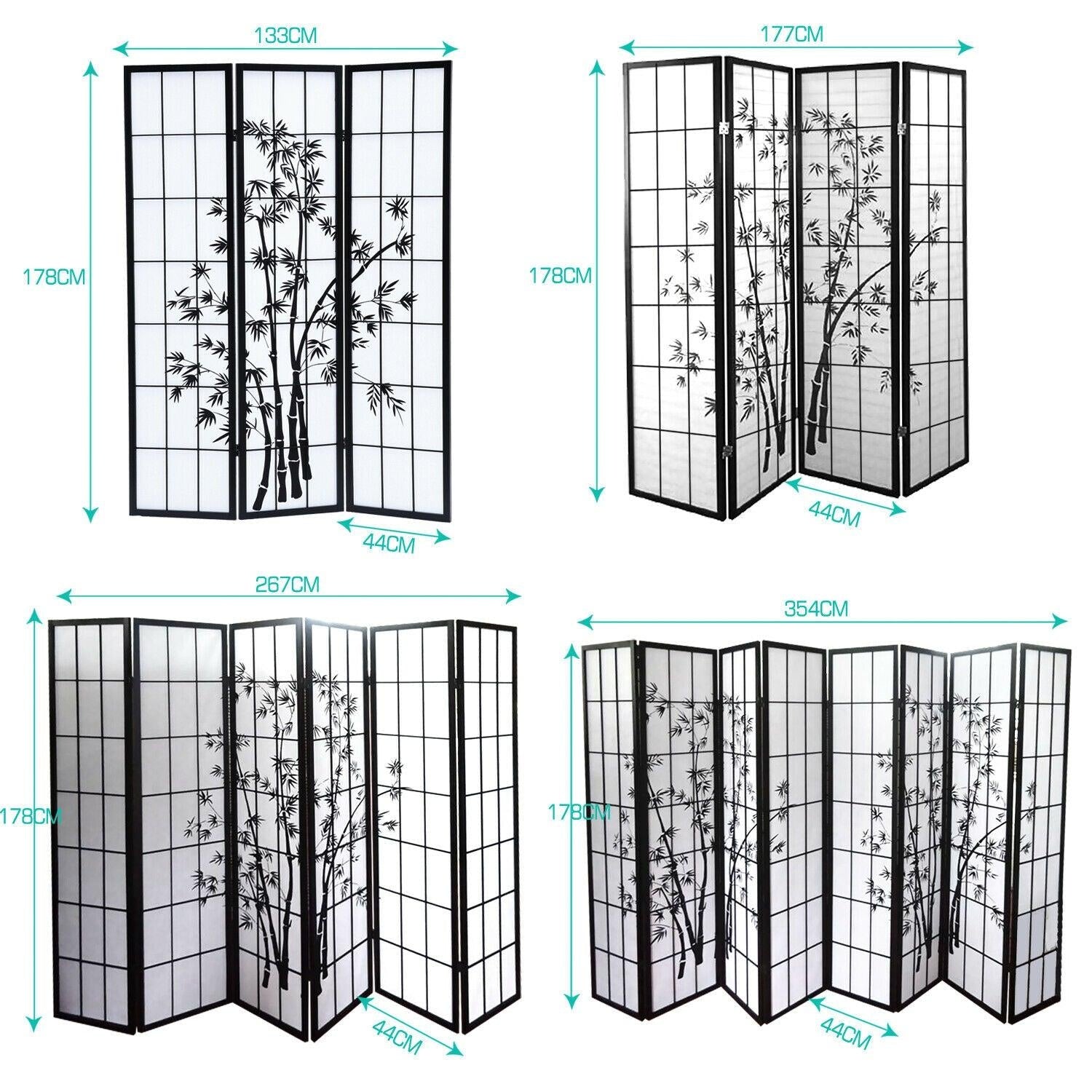 Levede 3 Panel Free Standing Foldable  Room Divider Privacy Screen Bamboo Print Deals499