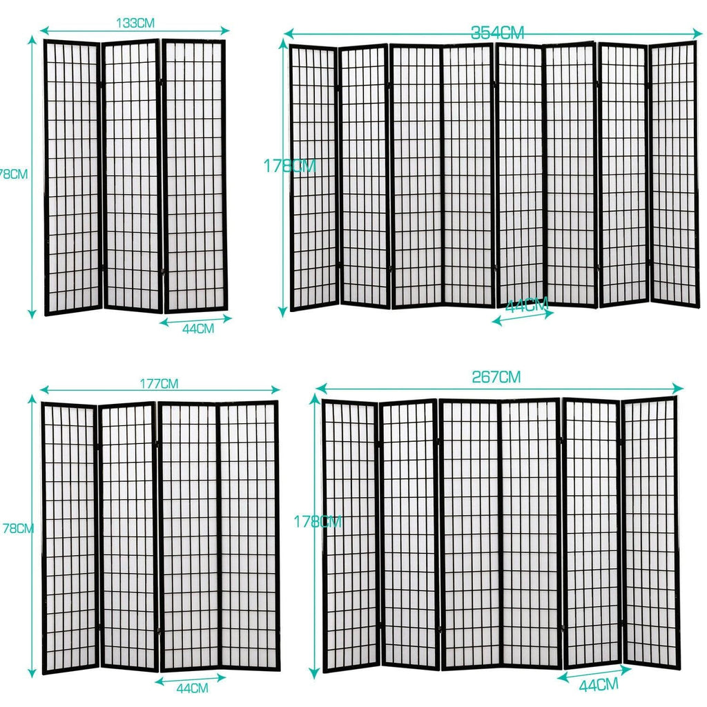 Levede 3 Panel Free Standing Foldable  Room Divider Privacy Screen  Black Frame Deals499