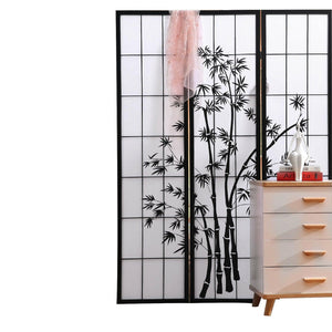 Levede 3 Panel Free Standing Foldable  Room Divider Privacy Screen Bamboo Print Deals499