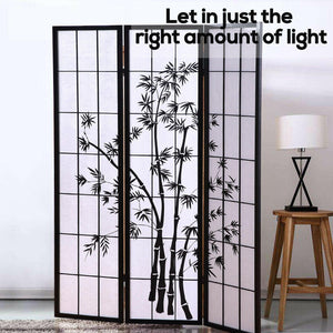 Levede 3 Panel Free Standing Foldable  Room Divider Privacy Screen Bamboo Print Deals499
