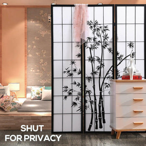 Levede 3 Panel Free Standing Foldable  Room Divider Privacy Screen Bamboo Print Deals499