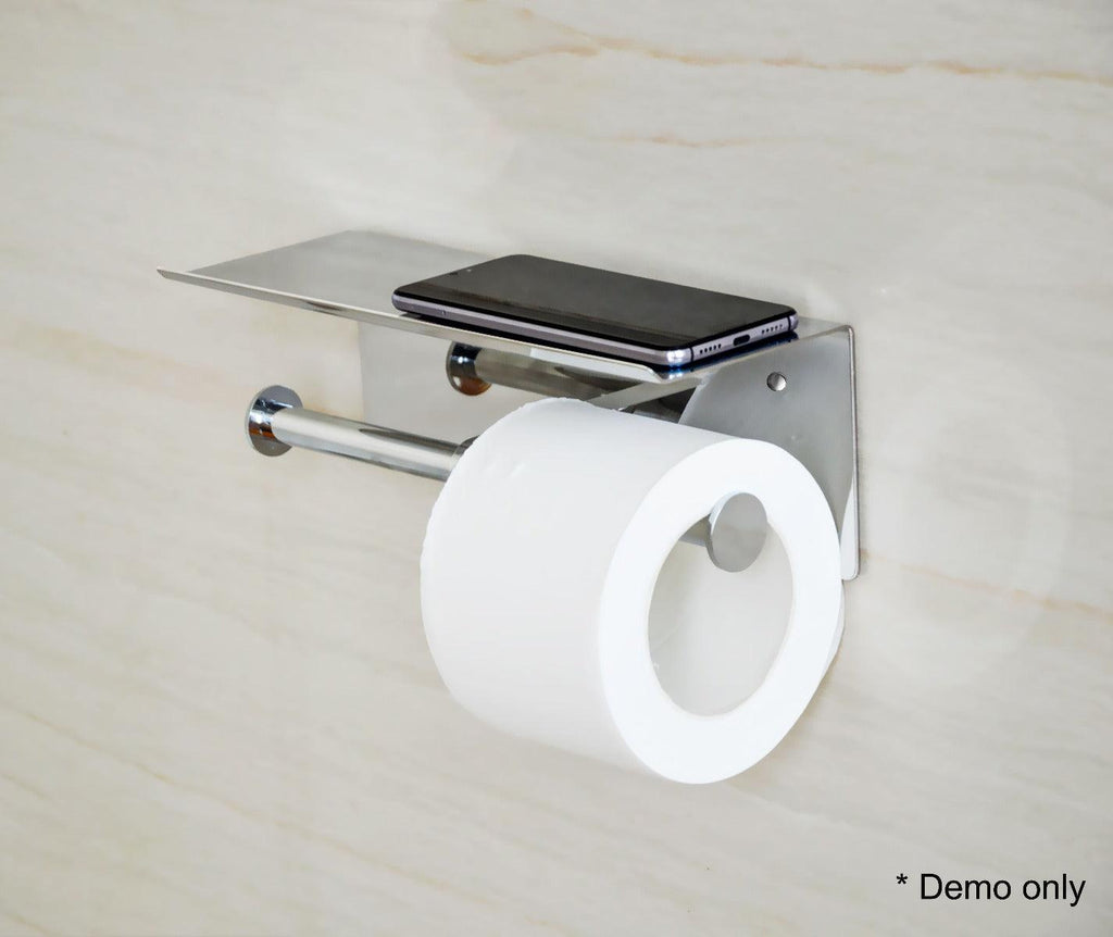 Stainless Steel Double Toilet Paper Holder Towel Roll Tissue Rack Storage Shelf Deals499