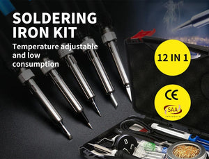 Soldering Iron Kit Electric Solder Kits Tool Wood Burning Welding Station Tips Deals499
