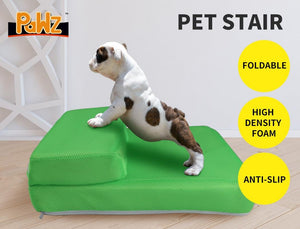 PaWz Pet Stairs Steps Ramp Portable Foldable Climbing Staircase Soft  Dog Green Deals499