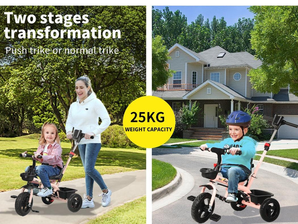 BoPeep Baby Walker Kids Tricycle Ride On Trike Toddler Balance Bicycle Pink Deals499