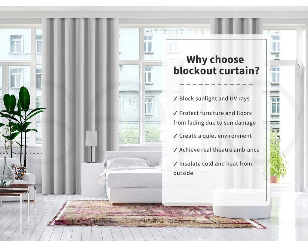2x Blockout Curtains Panels 3 Layers Eyelet Room Darkening 140x160cm Grey Deals499