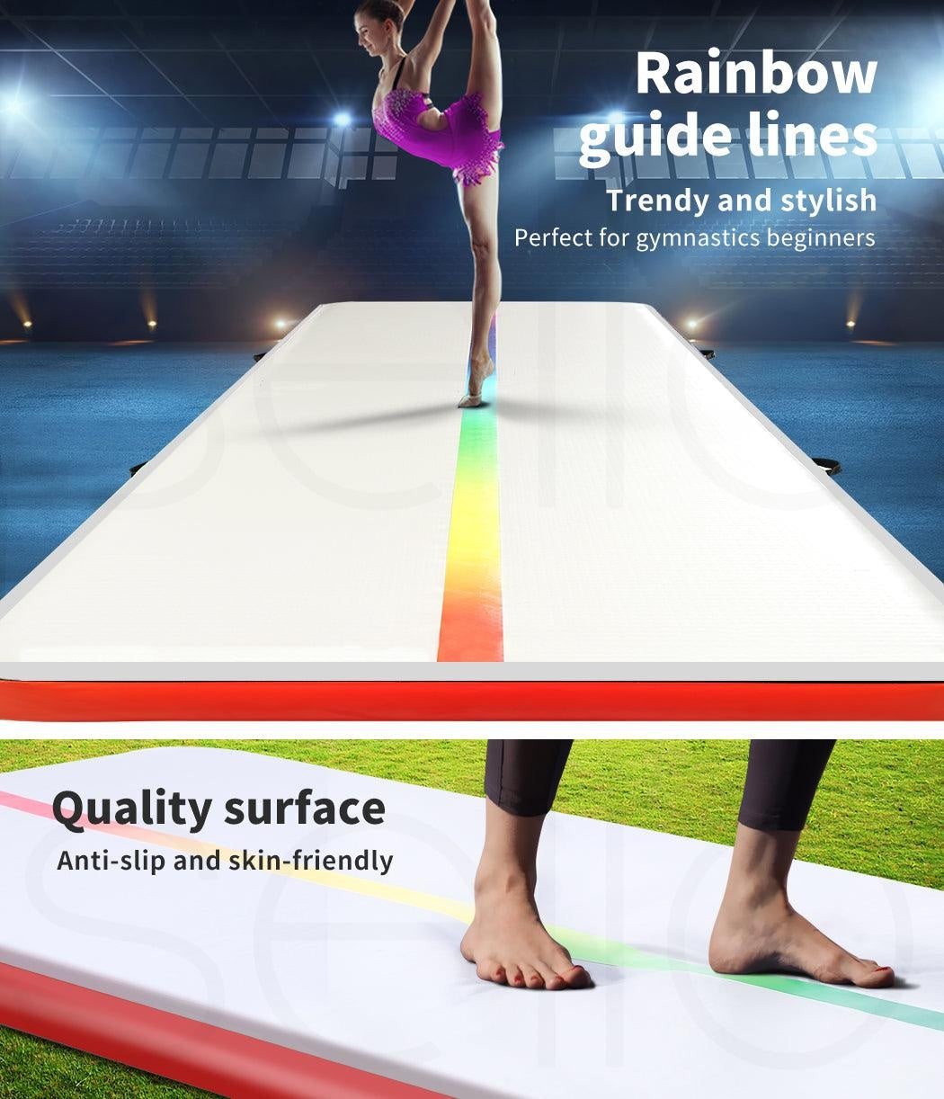 4x1M Inflatable Air Track Mat Tumbling Pump Floor Home Gymnastics Gym in Red Deals499