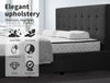 Levede Bed Frame Base With Storage Drawer Mattress Wooden Fabric Double Dark Grey Deals499