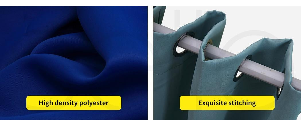2x Blockout Curtains Panels 3 Layers Eyelet Room Darkening 140x160cm Grey Deals499