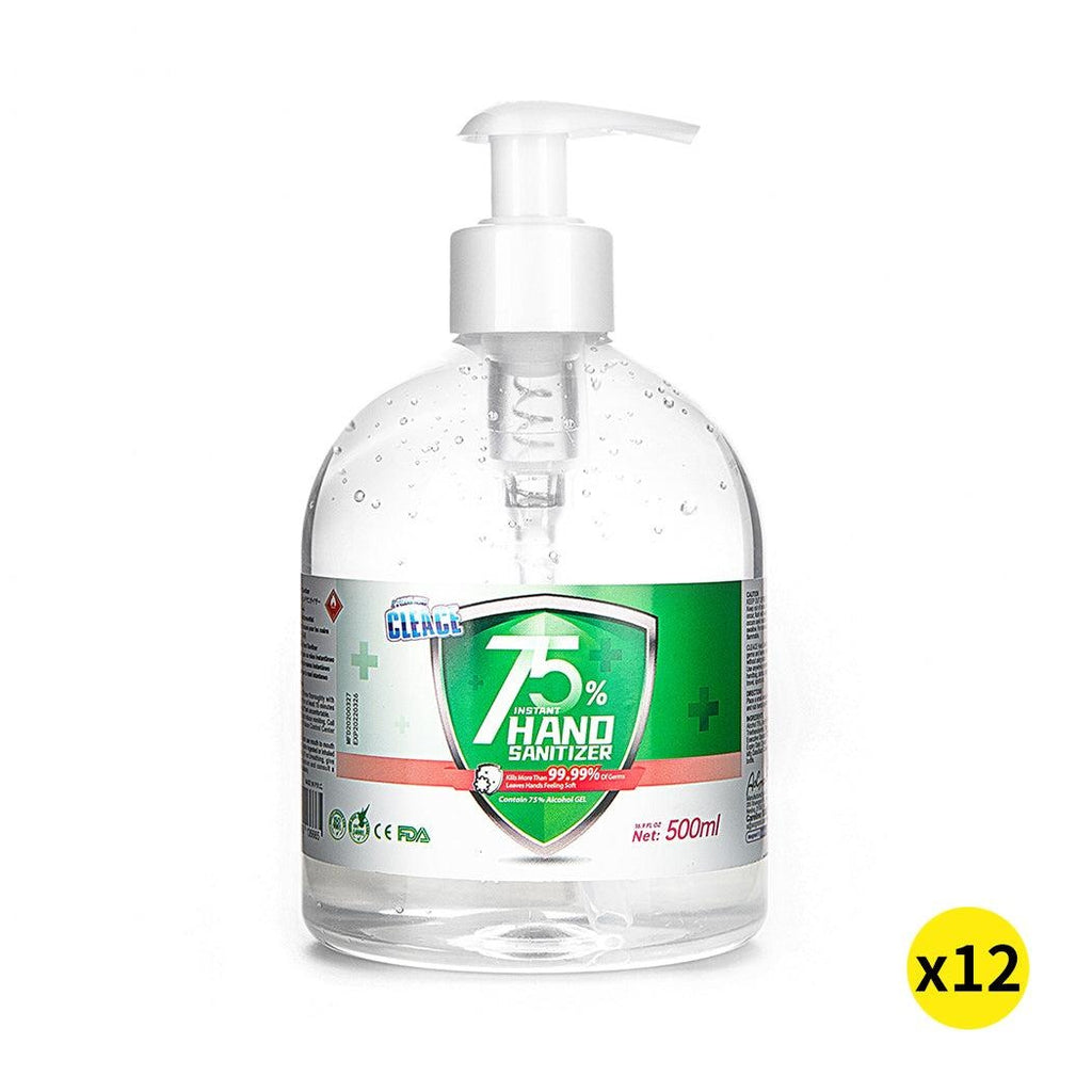 Cleace 12x Hand Sanitiser 500ML Instant Gel Wash 75% Alcohol 99% Anti Bacterial Deals499
